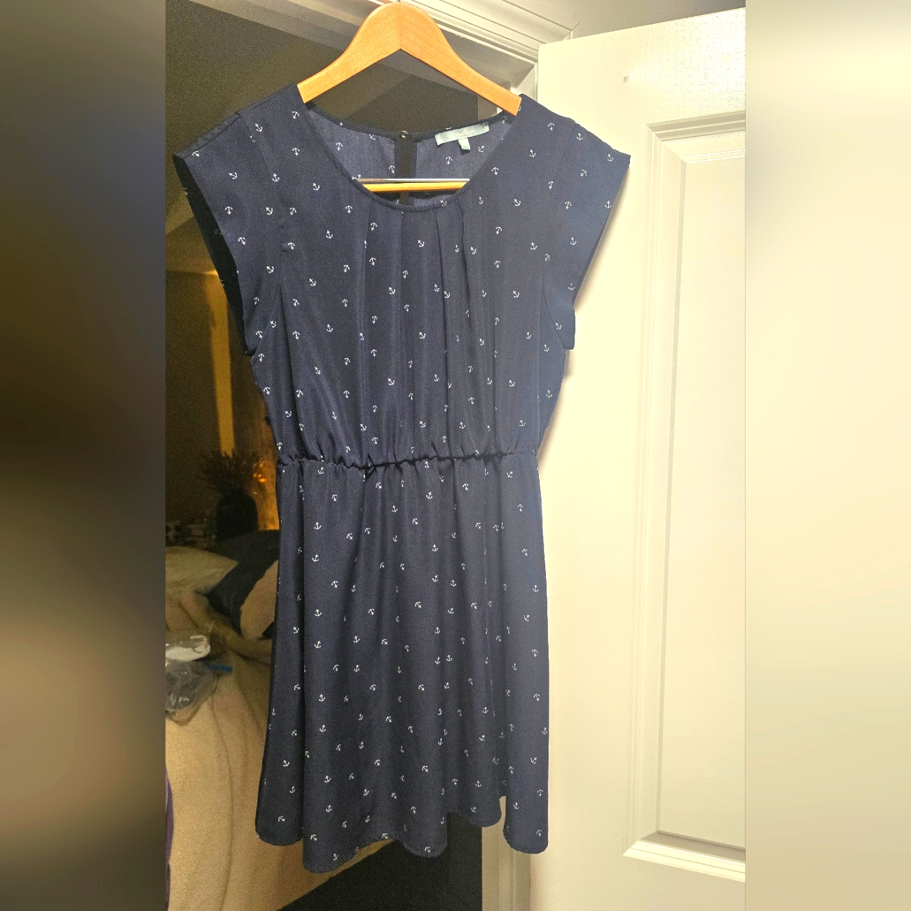 Babydoll Dress With Anchors Print